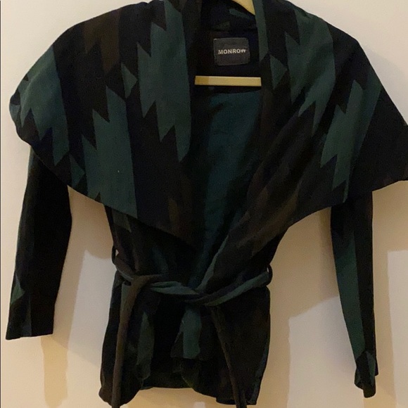 Monrow Printed Wrap Jacket Sz S